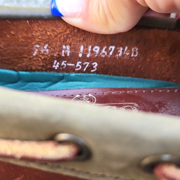 Sebago Docksides Two Tone Brown/Navy/Green Slip-on Leather Boat Shoes - Picture 11 of 11